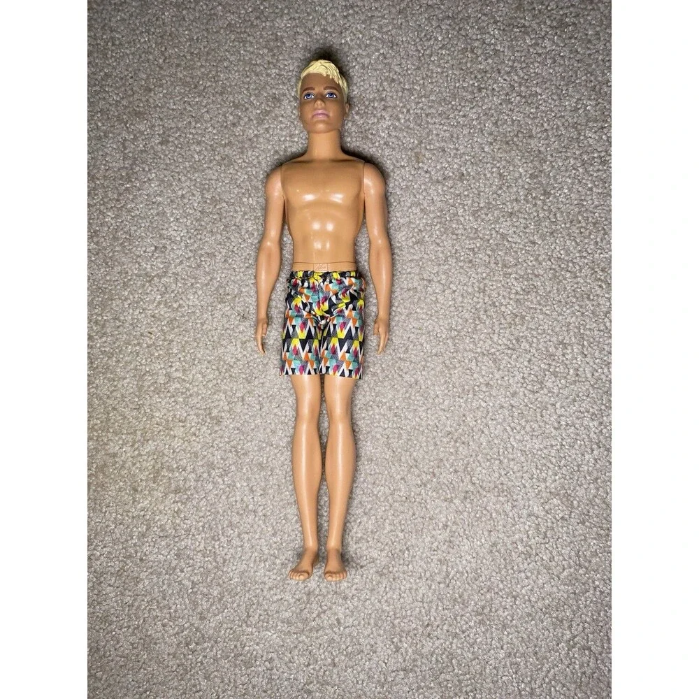 2016 Mattel Ken Fashionistas Doll Blonde Hair Geometric Trunks 12